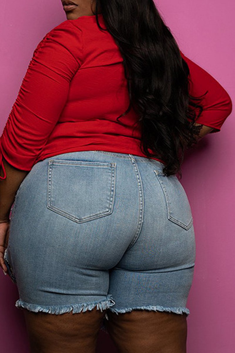 Plus Size Drawstring Solid Color Long Sleeve Top