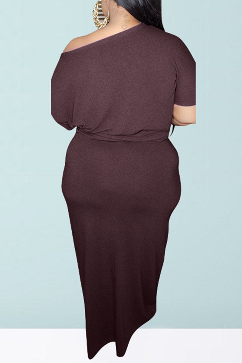 Plus Size Button Knotted Two Piece Dresses