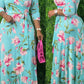 Plus Size Floral Print V-Neck Strapped Maxi Dress
