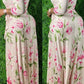 Plus Size Floral Print V-Neck Strapped Maxi Dress
