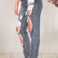 Plus Size Denim Hole Distressed Pocket Jeans