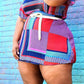Plus Size Color Block Loose Flared Sleeve Mini Dress