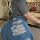Plus Size Denim Hole Distressed Shorts