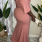 Plus Size Flounced Front Slit Party Maxi Dress