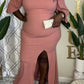 Plus Size Flounced Front Slit Party Maxi Dress