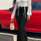 Plus Size Denim High Waist Pocket Flared Jeans