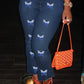 Plus Size Denim Butterfly Print Pocket Jeans