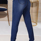 Plus Size Denim Hollow Out Rivet High Waist Jeans
