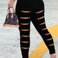 Plus Size Denim Back Hole High Waist Jeans