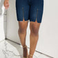 Plus Size Denim Zipper High Waist Pocket Shorts