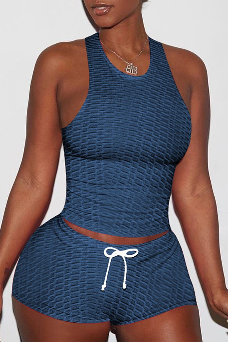 Plus Size Drawstring Sports Two Piece Sets