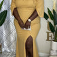 Plus Size Flounced Front Slit Party Maxi Dress