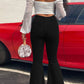 Plus Size Denim High Waist Pocket Flared Jeans