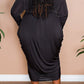 Plus Size Deep V-Neck Ruffle Slit Midi Dress