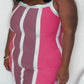 Plus Size Color Patchwork Halter Neck Dress