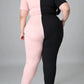 Plus Size Color Patchwork Cutout Two Piece Sets