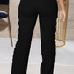 Plus Size Denim Side Slit Bandage High Waist Jeans