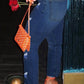 Plus Size Denim Butterfly Print Pocket Jeans