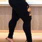 Plus Size Denim Hole Distressed Skinny Jeans