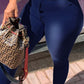 Plus Size Fire Print Denim High Waist Skinny Jeans
