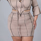 Plus Size Flanged Edge Strapped Two Piece Sets