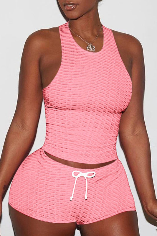 Plus Size Drawstring Sports Two Piece Sets