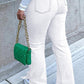 Plus Size Denim Hole Side Slit Flared Jeans