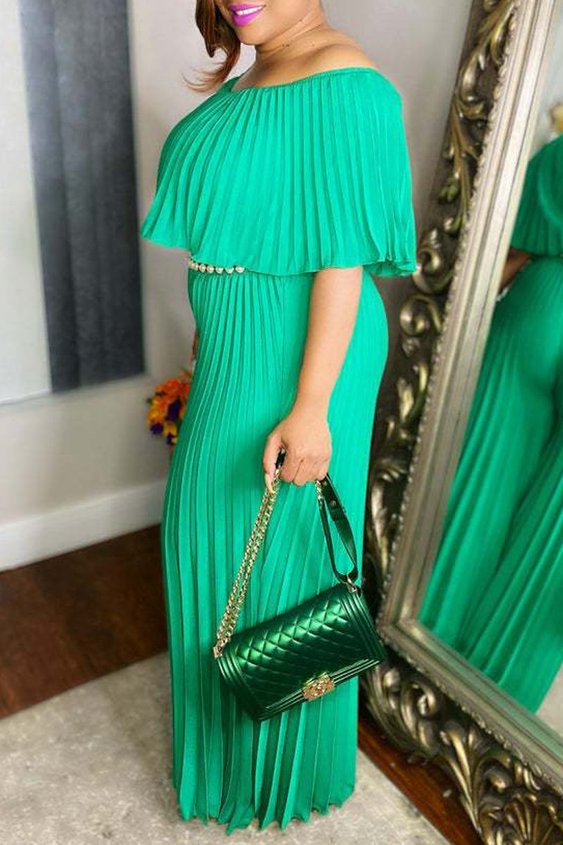 Plus Size Boat Neck Ruffle Wide Leg Jumpsuit
