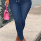 Plus Size Denim Back Hole High Waist Jeans