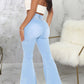 Plus Size Denim Butterfly Print Flared Jeans