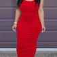 Pleated Halter Neck Solid Color Maxi Dress