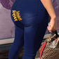 Plus Size Fire Print Denim High Waist Skinny Jeans