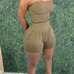 Pleated Off The Shoulder Pocket Two Piece Sets
