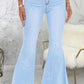 Plus Size Denim Butterfly Print Flared Jeans