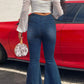 Plus Size Denim High Waist Pocket Flared Jeans