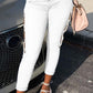 Plus Size Denim Side Bandage Mid Waist Jeans