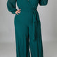 Plus Size Deep V-Neck Strapped Loose Jumpsuit