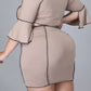 Plus Size Flanged Edge Strapped Two Piece Sets