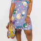 Plus Size Cartoon Print V-Neck Dress