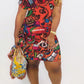 Plus Size Cartoon Print V-Neck Dress