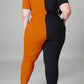 Plus Size Color Patchwork Cutout Two Piece Sets