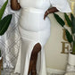 Plus Size Flounced Front Slit Party Maxi Dress