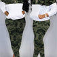 Plus Size Camouflage Patchwork Pocket Two Piece Sets