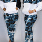Plus Size Camouflage Patchwork Pocket Two Piece Sets