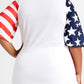 Plus Size American Flag Print V Neck Top