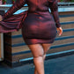 Plus Size Asymmetric Hem V Neck Dress