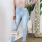 Plus Size Denim Back Bandage High Waist Jeans