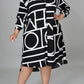 Plus Size Asymmetric Hem Turtleneck Dress