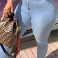 Plus Size Fire Print Denim High Waist Skinny Jeans