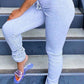 Plus Size Drawstring Waist Wrinkled Pants